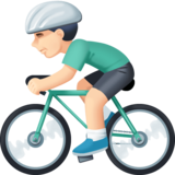 男子自行车：浅肤色emoji素材一 160x160像素