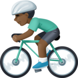 男子自行车运动：深色肤色emoji素材一 160x160像素