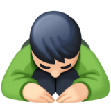 男人鞠躬：浅肤色emoji素材一 160x160像素
