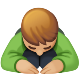 男人鞠躬：中浅肤色emoji素材一 160x160像素