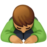 男士鞠躬：中等肤色emoji素材一 160x160像素