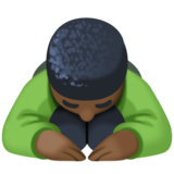 男人鞠躬：深色肤色emoji素材一 160x160像素