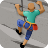 正在攀爬的人：中黑肤色emoji素材一 160x160像素