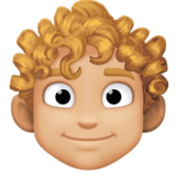 男士：中浅肤色，卷发emoji素材一 160x160像素