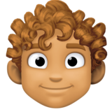 男士：中等肤色，卷发emoji素材一 160x160像素