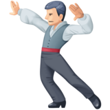 男子舞蹈：浅肤色emoji素材一 160x160像素