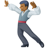 男子舞蹈：中黑肤色emoji素材一 160x160像素