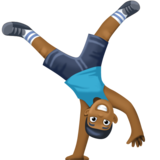 侧手翻的男人：中等深色肤色emoji素材一 160x160像素