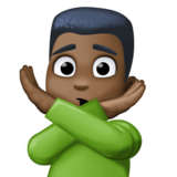 打“不”手势的男人：深色肤色emoji素材一 160x160像素
