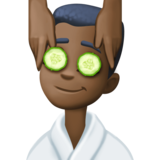 男士按摩：深色肤色emoji素材一 160x160像素