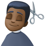 男人理发：深色肤色emoji素材一 160x160像素