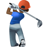 男子高尔夫：深色肤色emoji素材一 160x160像素