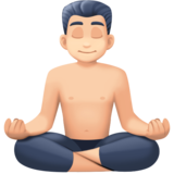打坐的男人：浅肤色emoji素材一 160x160像素