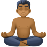 打坐的男人：中黑肤色emoji素材一 160x160像素