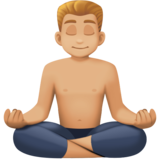 打坐的男人：中浅肤色emoji素材一 160x160像素