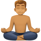 打坐的男人：中等肤色emoji素材一 160x160像素