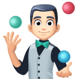 男子杂耍：浅肤色emoji素材一 160x160像素