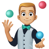 男子杂耍：中浅肤色emoji素材一 160x160像素