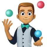 男子杂耍：中等肤色emoji素材一 160x160像素