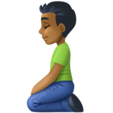 跪男：中黑肤色emoji素材一 160x160像素