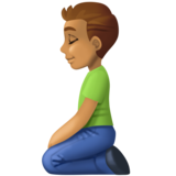 跪着的男人：中等肤色emoji素材一 160x160像素