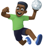 玩手球的男人：深色肤色emoji素材一 160x160像素