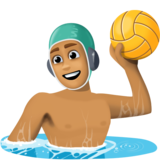 男子水球：中等肤色emoji素材一 160x160像素