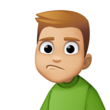 男士撅嘴：中等浅肤色emoji素材一 160x160像素