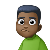 男人撅嘴：深色肤色emoji素材一 160x160像素