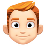男士：浅肤色，红发emoji素材一 160x160像素