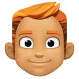 男士：中等肤色，红发emoji素材一 160x160像素