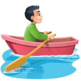 男子划艇：浅肤色emoji素材一 160x160像素