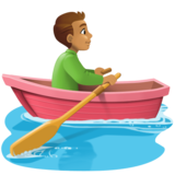 男子划艇：中等肤色emoji素材一 160x160像素