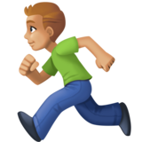 男子跑步:中浅肤色emoji素材一 160x160像素