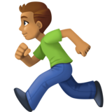 男子跑步：中等肤色emoji素材一 160x160像素