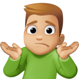 男人耸肩：中等浅肤色emoji素材一 160x160像素
