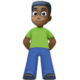 男士站立：深色肤色emoji素材一 160x160像素