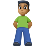 男士站立：中黑肤色emoji素材一 160x160像素