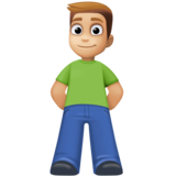 男士站立：中浅肤色emoji素材一 160x160像素