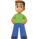 男士站立：中等肤色emoji素材一 160x160像素