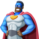 男超人：黑肤色emoji素材一 160x160像素