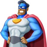 男超人：中黑肤色emoji素材一 160x160像素