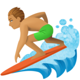 男子冲浪：中等肤色emoji素材一 160x160像素