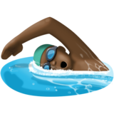 男子游泳：深色肤色emoji素材一 160x160像素