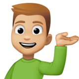单手举起的男人：中等浅肤色emoji素材一 160x160像素