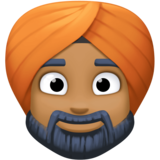 戴头巾的男人：中等深色肤色emoji素材一 160x160像素