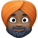 戴头巾的男人：深色肤色emoji素材一 160x160像素