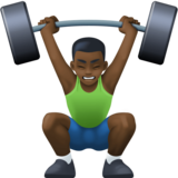 举重：深色肤色emoji素材一 160x160像素