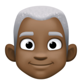 男士：深色肤色，白发emoji素材一 160x160像素
