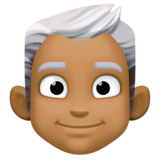 男士：中深色肤色，白发emoji素材一 160x160像素